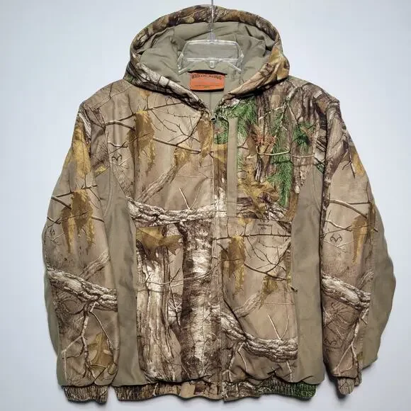 Rustic Ridge Hunting Full Zip Jacket Youth XL Camo Realtree Hooded Outdoors - Picture 2 of 15
